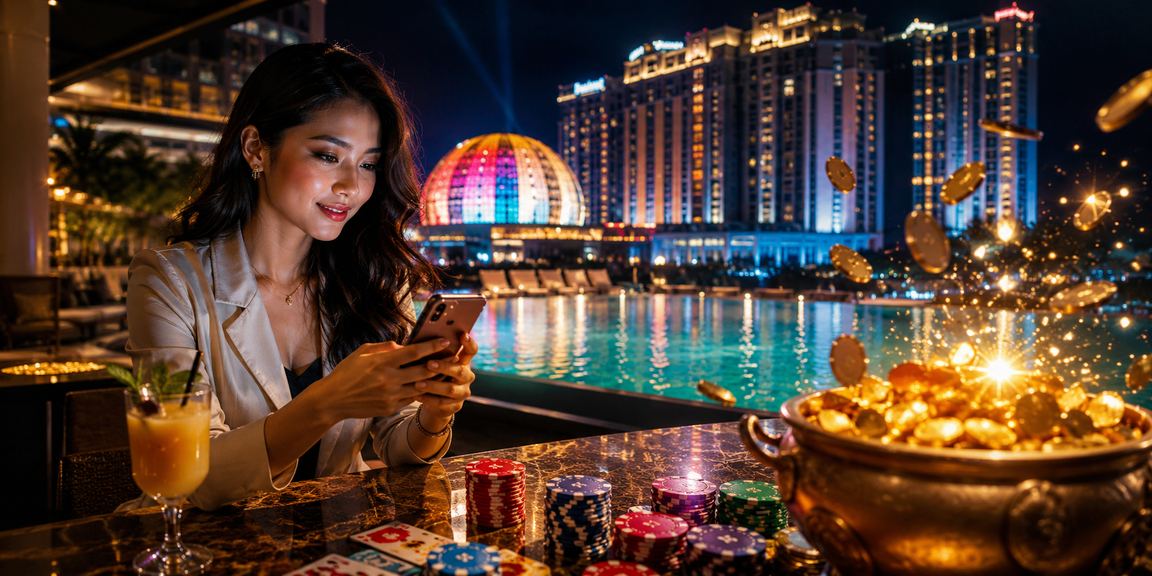 Pemain menggunakan kasino mudah alih di Genting Highlands dengan gaya Malaysia