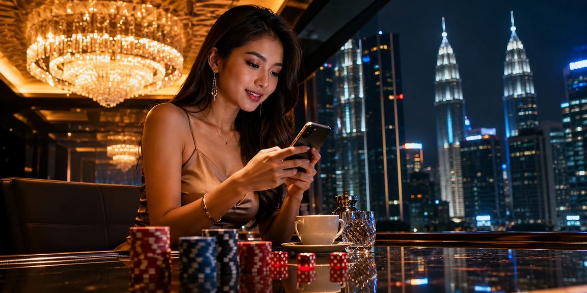Pemain menikmati permainan 740 di peranti Android di Kuala Lumpur