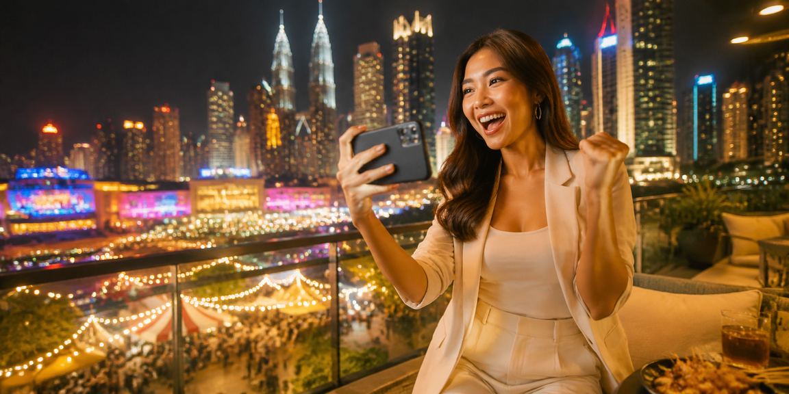 Pengguna mengakses kasino mudah alih di Kuala Lumpur untuk sukan maya